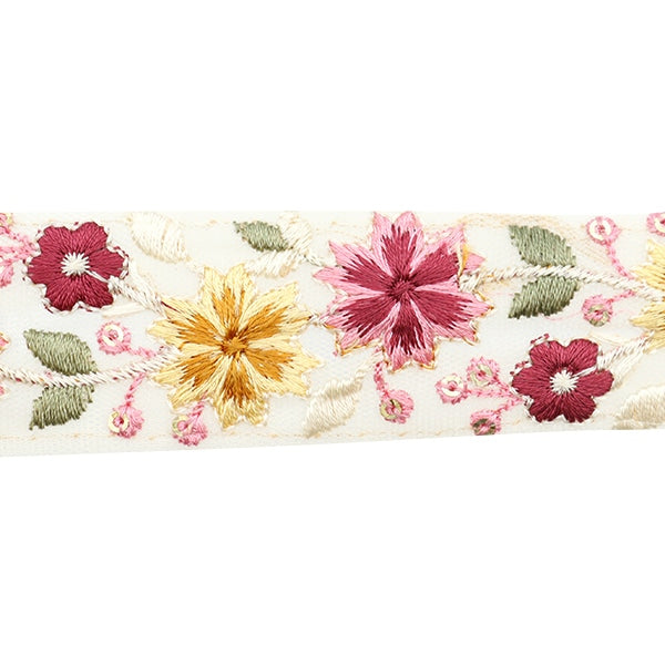 【数量5から】 手芸ブレード 『2023 インド刺繍ブレード イエロー×ピンク 359E』