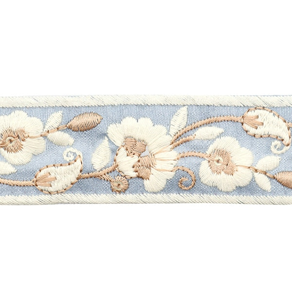 【数量5から】 手芸ブレード 『2023 インド刺繍ブレード ブルー×ホワイト 393I』