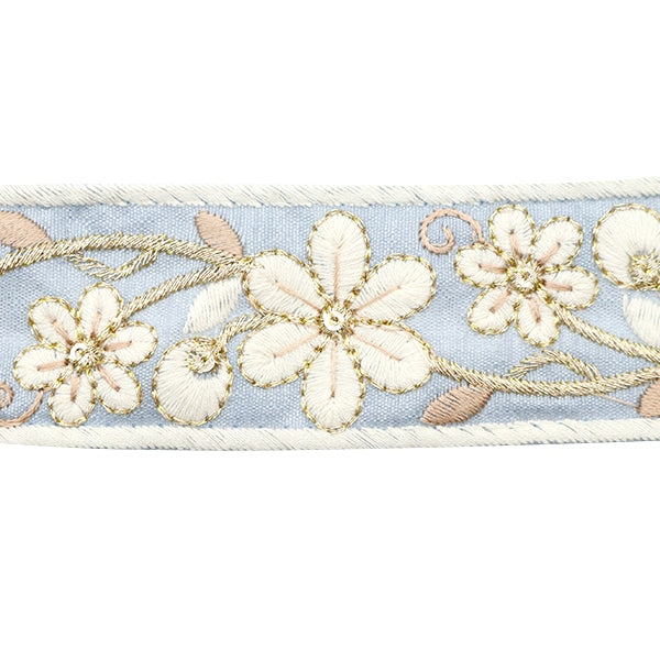 【数量5から】 手芸ブレード 『2023 インド刺繍ブレード ブルー×ホワイト 399E』