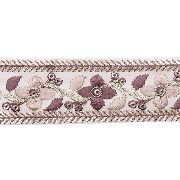 【数量5から】 手芸ブレード 『2023 インド刺繍ブレード ピンク×パープル 514H』