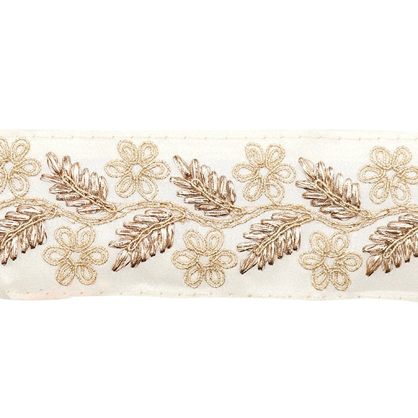 【数量5から】 手芸ブレード 『2023 インド刺繍ブレード ベージュ×ブラウン 45701#1』