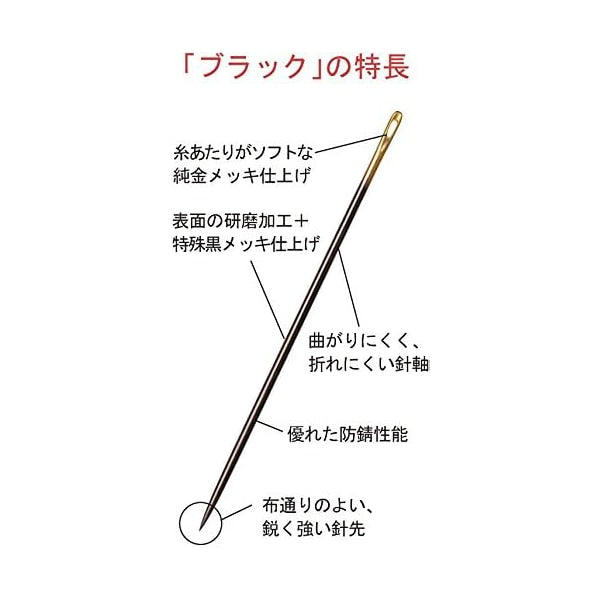 Hand sewing needle "Peaching needle black 57-158" Clover