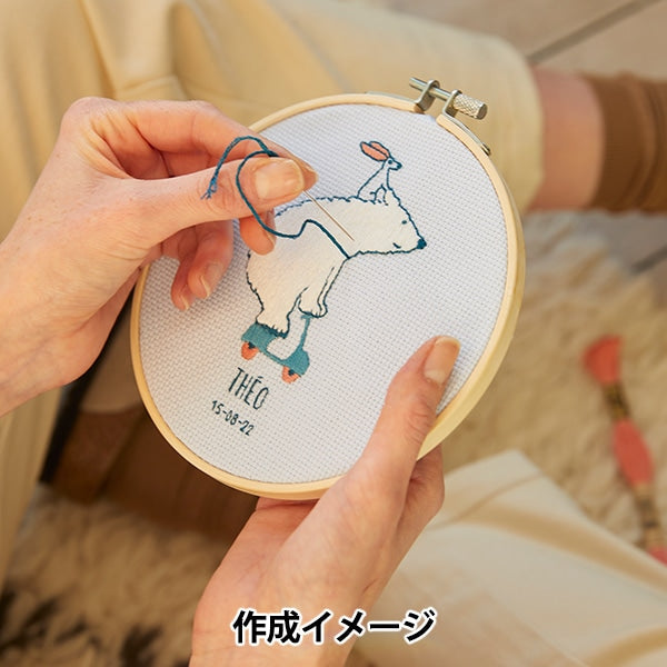 Embroidery kit "GIFT OF Stitch White Kumuma Scooter TB182" DMC Dewems