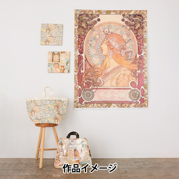【数量5から】 生地 『ミュシャ デジタルプリント 花を持つ女 EKX-1600-2A』 KOKKA コッカ