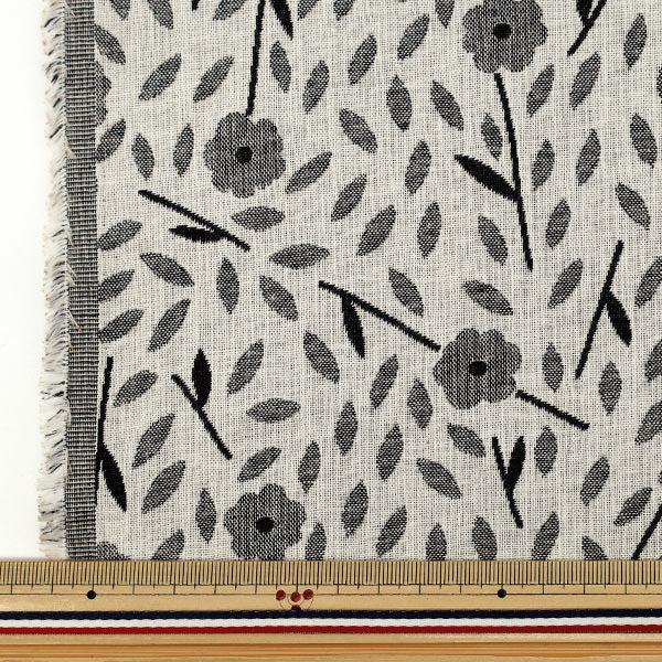 [Quantity from 5] Fabric “Uhayako cloth Banshuori double weaveJacquard Zakka Black UP5993-A" COTTON KOBAYASHI