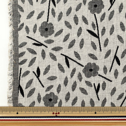 [Quantity from 5] Fabric “Uhayako cloth Banshuori double weaveJacquard Zakka Black UP5993-A" COTTON KOBAYASHI