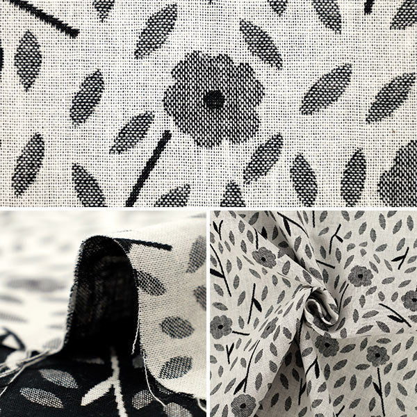 [Quantity from 5] Fabric “Uhayako cloth Banshuori double weaveJacquard Zakka Black UP5993-A" COTTON KOBAYASHI