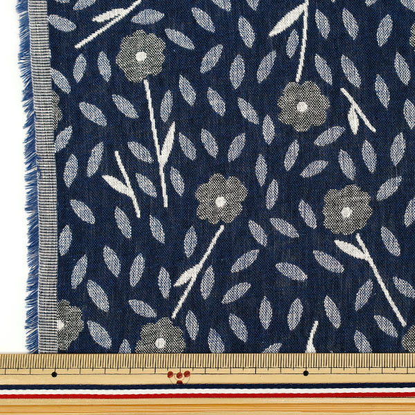 [Quantity from 5] Fabric “Uhayako cloth Banshuori double weaveJacquard Zakka Blue UP5993-B" COTTON KOBAYASHI