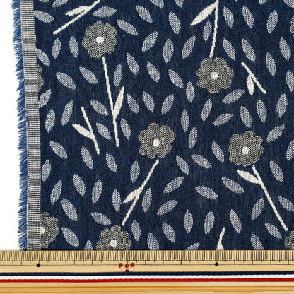 [Quantity from 5] Fabric “Uhayako cloth Banshuori double weaveJacquard Zakka Blue UP5993-B" COTTON KOBAYASHI