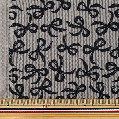 [Quantity from 5] Fabric ``Fine call Ribbon Gray x Black NRF-16-CGRY"