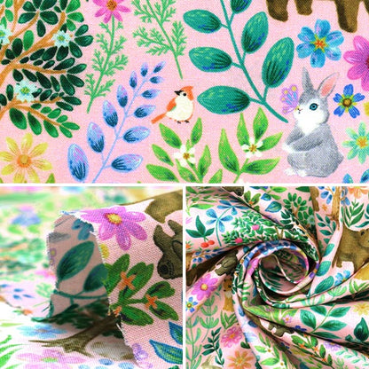 [Quantity starting from 5] Fabric "60 Loan Digital Print 22fabric Flat Leaf Pink DP-4440-1A"