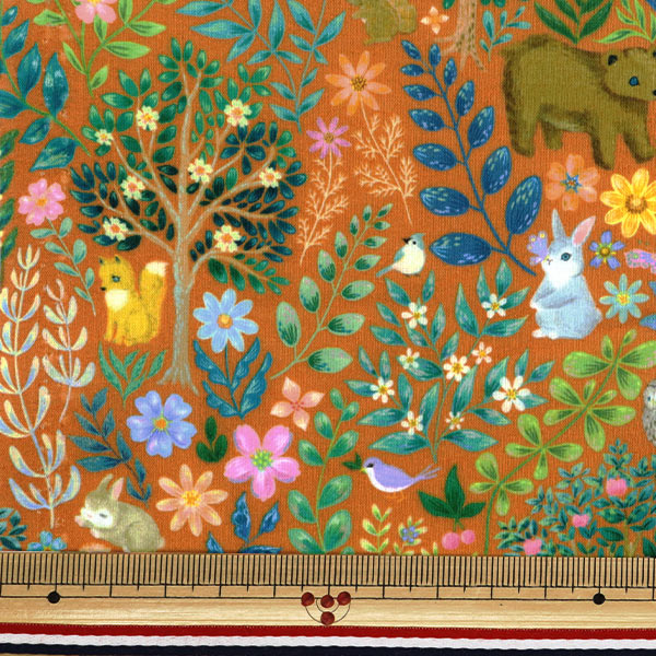 [Quantity starting from 5] Fabric "60 Loan Digital Print 22fabric Flat Leaf Orange DP-4440-1B"