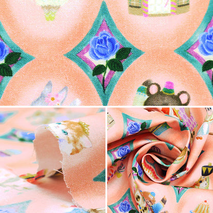 [Quantity starting from 5] Fabric "60 Loan Digital Print 22fabric Twinkle Toy Pink Beige DP-4440-2A"
