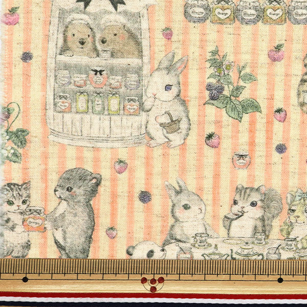 [Quantity starting from 5] Fabric "Cotton and linen"SheetingDigital Print 22fabric Jam Lab Pink DP-4856-3A"