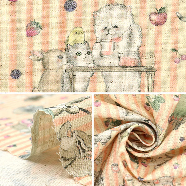 [Quantity starting from 5] Fabric "Cotton and linen"SheetingDigital Print 22fabric Jam Lab Pink DP-4856-3A"