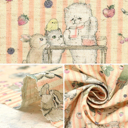 [Quantity starting from 5] Fabric "Cotton and linen"SheetingDigital Print 22fabric Jam Lab Pink DP-4856-3A"