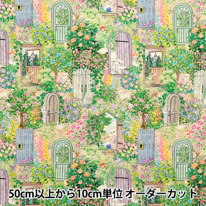 [数量从5开始] 织物 "22 fabric棉布亚麻板材织物 数字印刷秘密花园粉色DP-4856-4B"