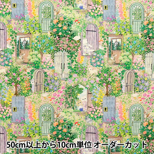 [数量从5开始] 织物 "22 fabric棉布亚麻板材织物 数字印刷秘密花园粉色DP-4856-4B"