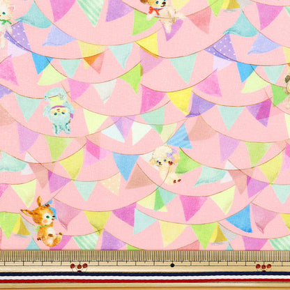 [Quantity starting from 5] Fabric "22fabric Cotton 60 Loan Digital Print Flagster Pink DP-4440-5B"