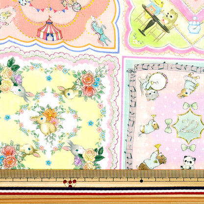 [Quantity starting from 5] Fabric "22fabric Cotton 60 Loan Digital Print Handkerchief Collector Off x Pink DP-4440-6A"