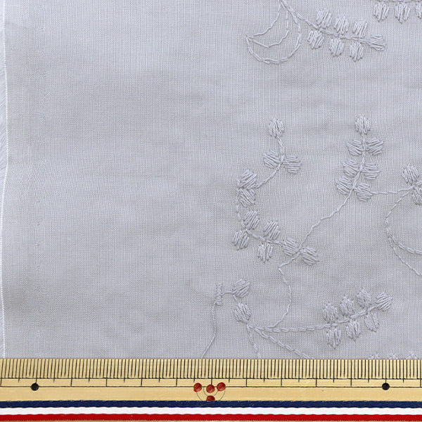 [Quantity starting from 5] Fabric "Cotton Lace Leaf & Leaf Blue Gray LACE22-LE-BGR"