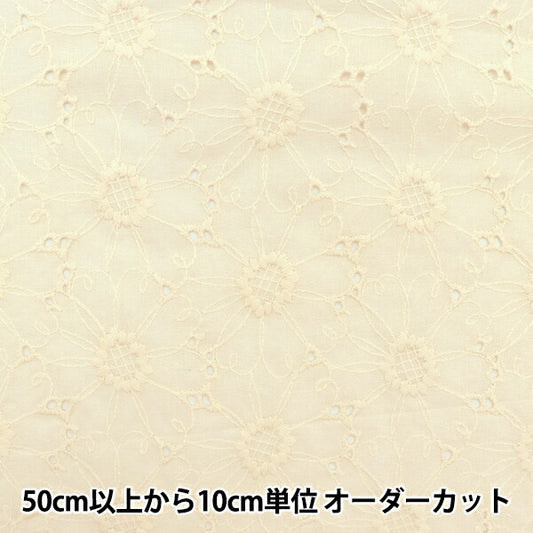 [From quantity 5] Fabric "Cotton Lace Flower Garden Kinari LACE22-FL-NA"
