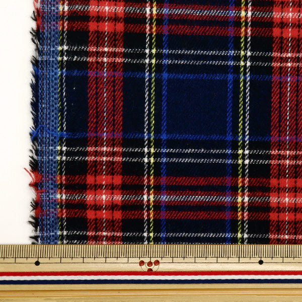 [From quantity 5] Fabric 『Fabric Wrinkle Brushed check navy tartan check TC-CHE-3NV"