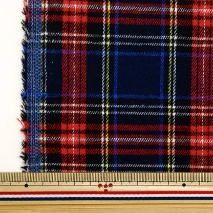 [From quantity 5] Fabric 『Fabric Wrinkle Brushed check navy tartan check TC-CHE-3NV"