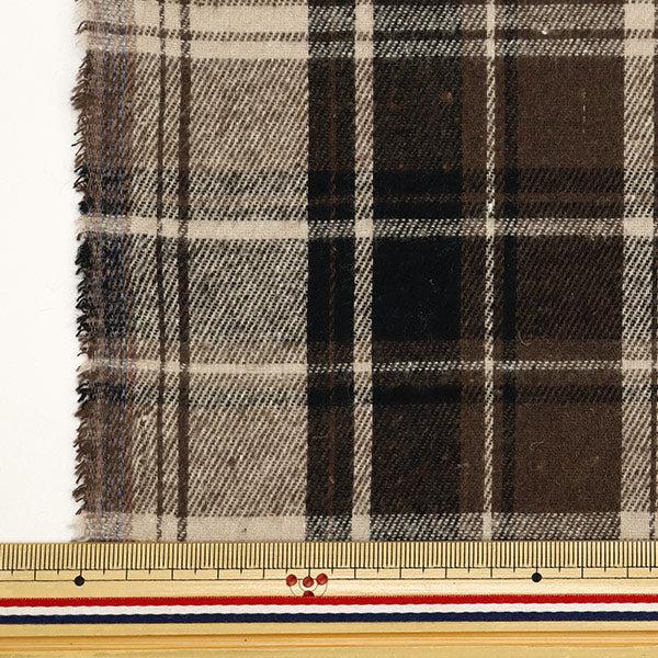 [From quantity 5] Fabric 『Fabric Wrinkle Brown check brown check TC-CHE-5BR"