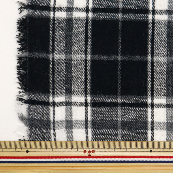 [From quantity 5] Fabric 『Fabric Wrinkle Brushed check monochrome check TC-CHE-8MO"