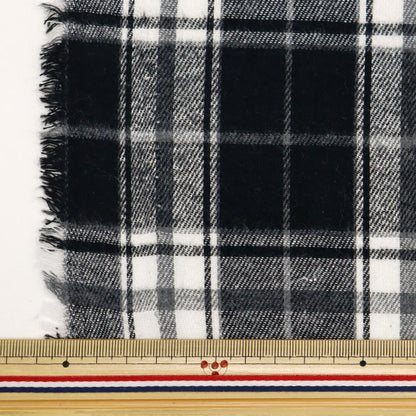 [From quantity 5] Fabric 『Fabric Wrinkle Brushed check monochrome check TC-CHE-8MO"