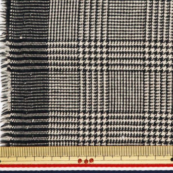 [From quantity 5] Fabric "Wool -like melting brushed check Glen Check RTL-CHE-1GLC"