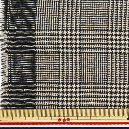 [From quantity 5] Fabric "Wool -like melting brushed check Glen Check RTL-CHE-1GLC"