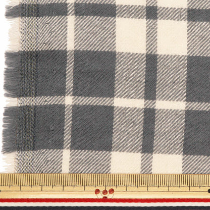 [From quantity 5] Fabric "Wool-like melting brushed check check gray RTL-CHE-5GY"