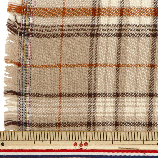 [From quantity 5] Fabric "Wool-like melting brown check check check brown RTL-CHE-7BR"