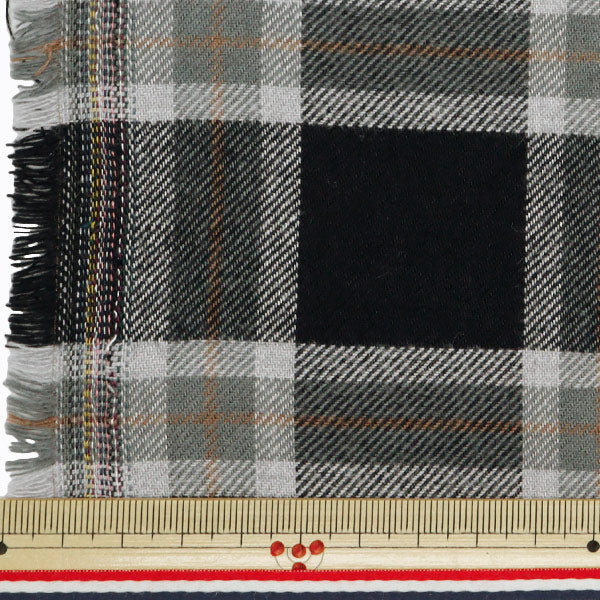 [From quantity 5] Fabric "Wear-like brushed back brush check lattice check black RTL-CHE-8BKP"