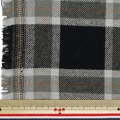 [From quantity 5] Fabric "Wear-like brushed back brush check lattice check black RTL-CHE-8BKP"