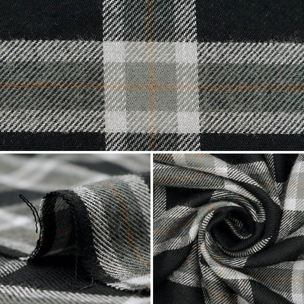 [From quantity 5] Fabric "Wear-like brushed back brush check lattice check black RTL-CHE-8BKP"