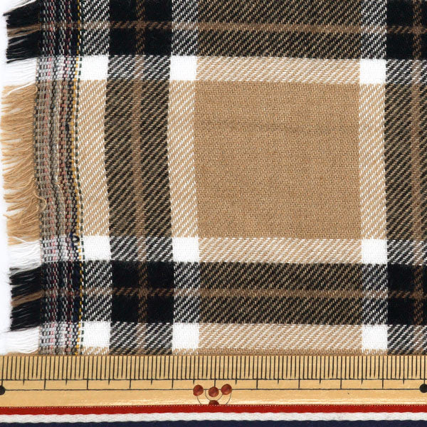 [From quantity 5] Fabric "Wear-like brushed back brown lattice check brown RTL-CHE-10BRP"