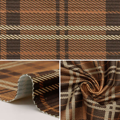 [From quantity 5] Fabric "11W Corduroy Software Processing Check Camel COR11P-CHE-CB"