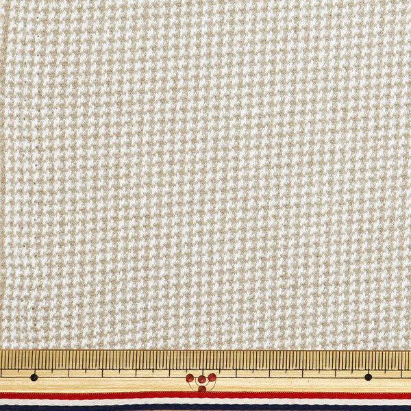 [From quantity 5] Fabric "Woollike polyester Houndstooth Beige WLLKP-FT-BE"