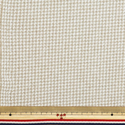 [From quantity 5] Fabric "Woollike polyester Houndstooth Beige WLLKP-FT-BE"
