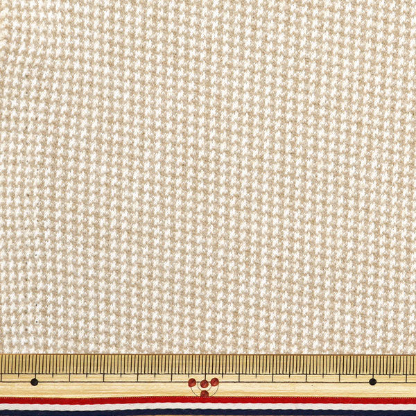 [From quantity 5] Fabric "Woollike polyester Houndstooth Sand WLLKP-FT-SA"