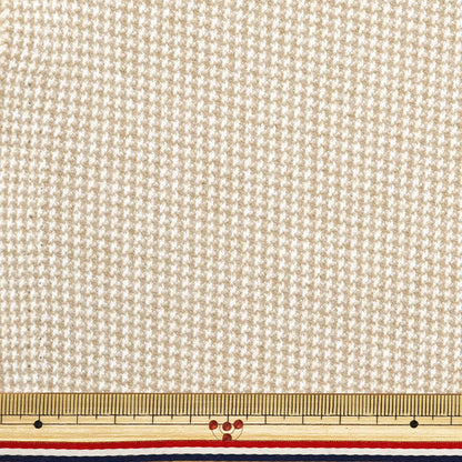 [From quantity 5] Fabric "Woollike polyester Houndstooth Sand WLLKP-FT-SA"