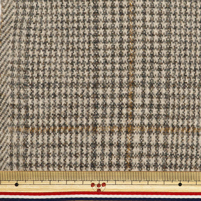 [From quantity 5] Fabric "Woollike polyester Glen Check Brown WLLKP-GC-B"