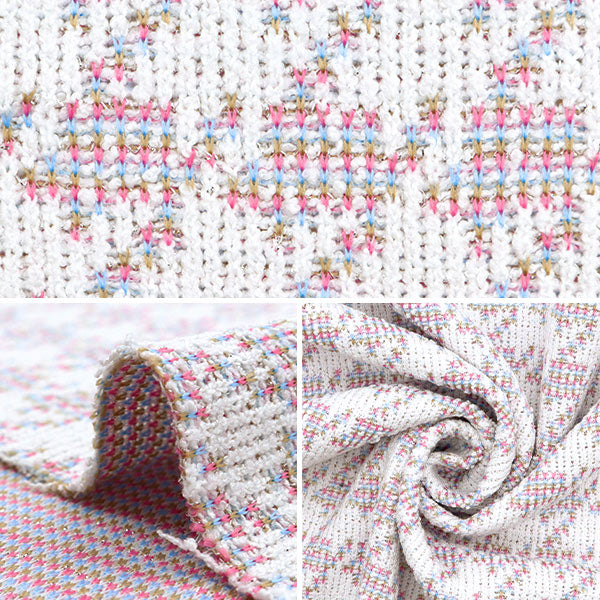 [From quantity 5] Fabric "knitTweed Pink ZQ2342-1" 【Yuzawayaoriginal】