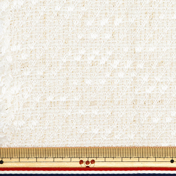 [From quantity 5] Fabric "knitTweed White ZQ2347-1" 【Yuzawayaoriginal】