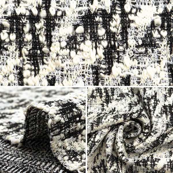 [From quantity 5] Fabric "knitTweed Black ZQ2350-3" 【Yuzawayaoriginal】