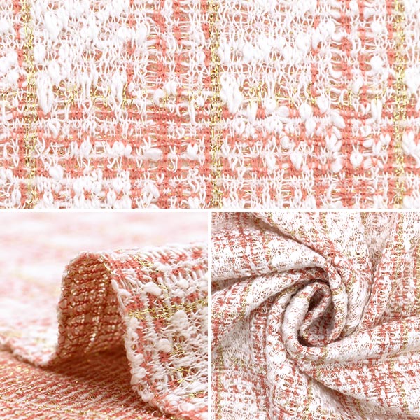 [From quantity 5] Fabric "knitTweed Pink ZQ2369-1" 【Yuzawayaoriginal】