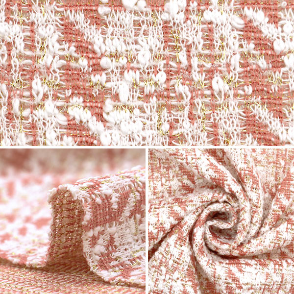 [From quantity 5] Fabric "knitTweed Pink ZQ2381-1" 【Yuzawayaoriginal】